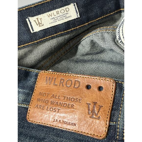 Selvedge Denim Jeans Mens 32X30** Handcrafted Button Fly Dark Wash Whiskered - Picture 2 of 16